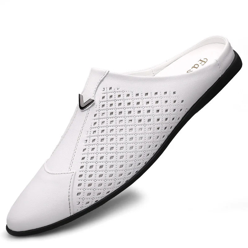 Flip Flop Leather Men - 2025 Adult Summer Half Drag Peas