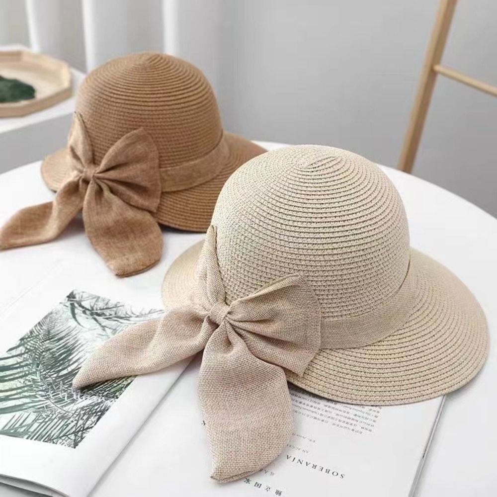 Bowknot Sun Hat Summer Breatha - огляд і ціна Bucket Hat Straw