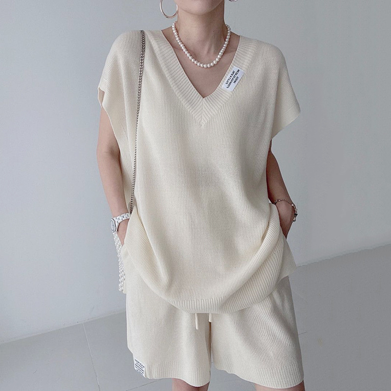 Women Two Pieces Short Sets Kn - огляд і ціна Short Linen Drawstring
