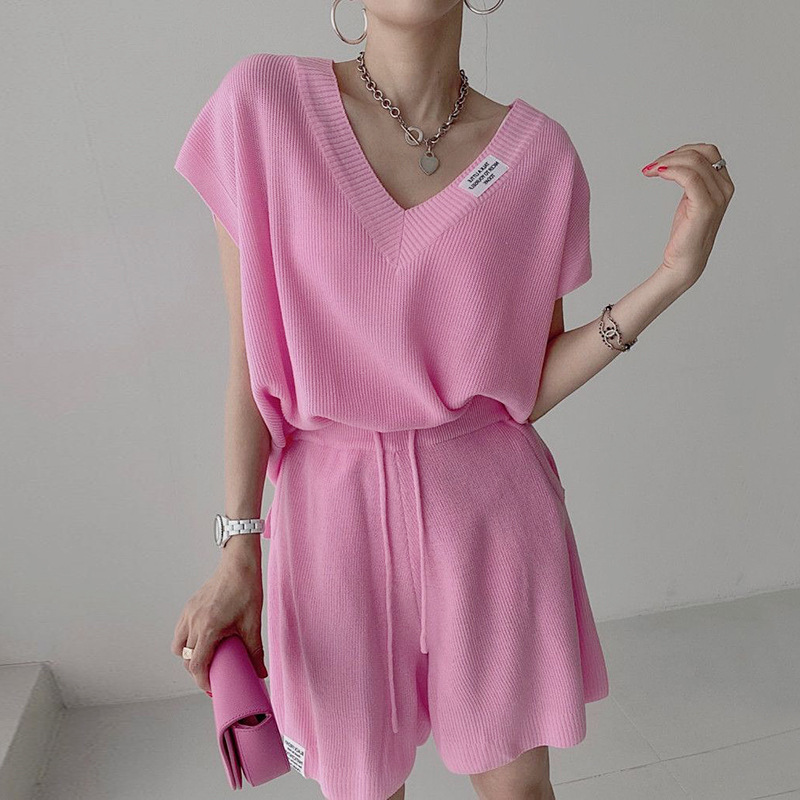 Women Two Pieces Short Sets Kn - огляд і ціна Short Linen Drawstring