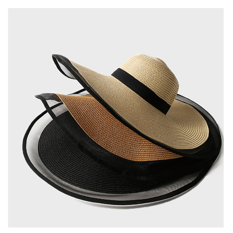Women Sun Hat Big Eaves Waves  - огляд і ціна Bucket Hat Straw